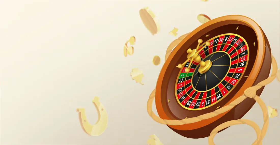 Roulettewiel met gouden munten