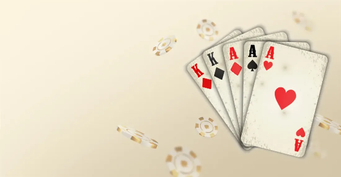 Speelkaarten met casinofiches